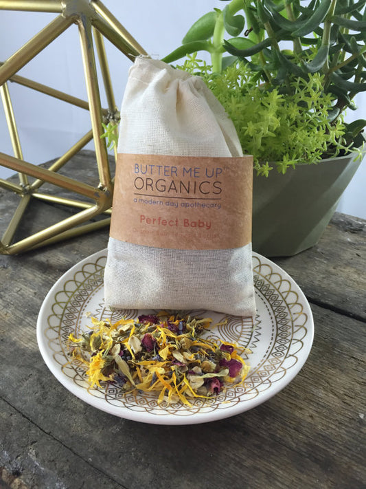 Organic Baby Bath Tea – Calming Herbal Bath Soak for Babies & Adults – Lavender, Chamomile, Calendula & Oats